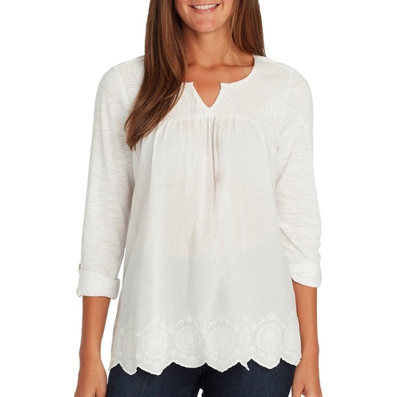 Gloria Vanderbilt Tops - Gloria Vanderbilt Women’s Daphne Roll Sleeve Top